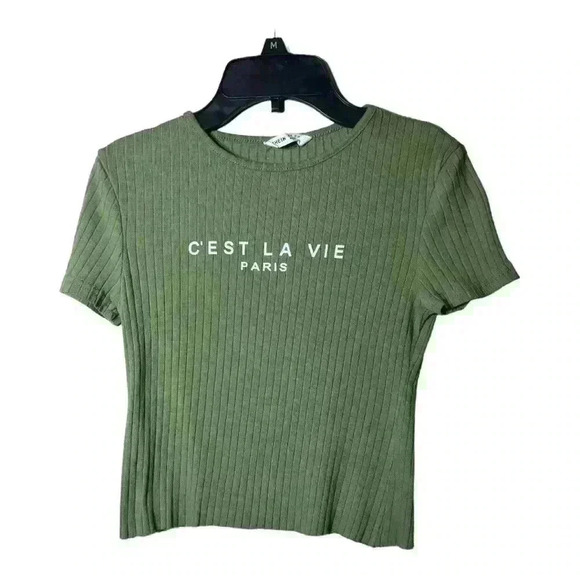 SHEIN Other - C’Est La Vie tee, Army Green, size 10Y/EU140